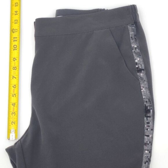 Jessica London Sequins Stripe Tux Pants Trousers 24W Black Straight Leg Formal - Picture 6 of 9